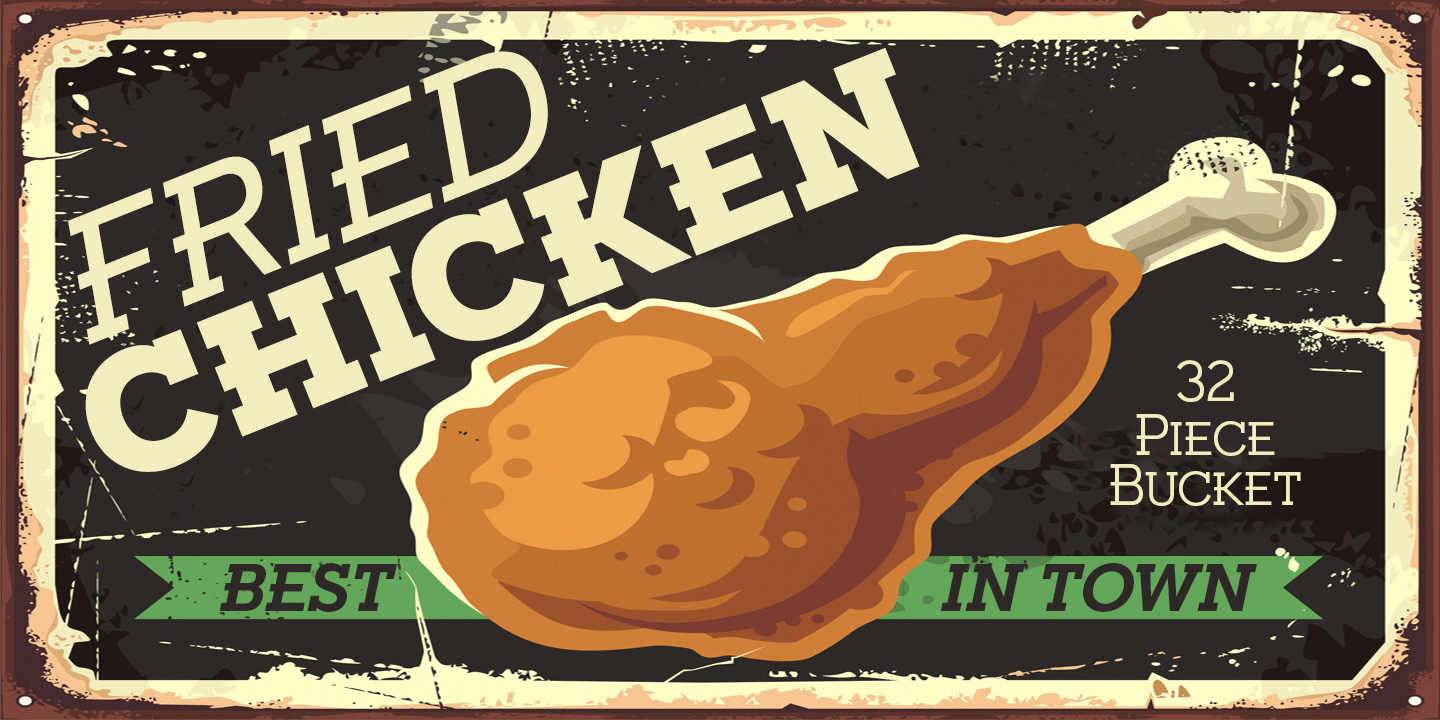 Przykład czcionki Fried Chicken